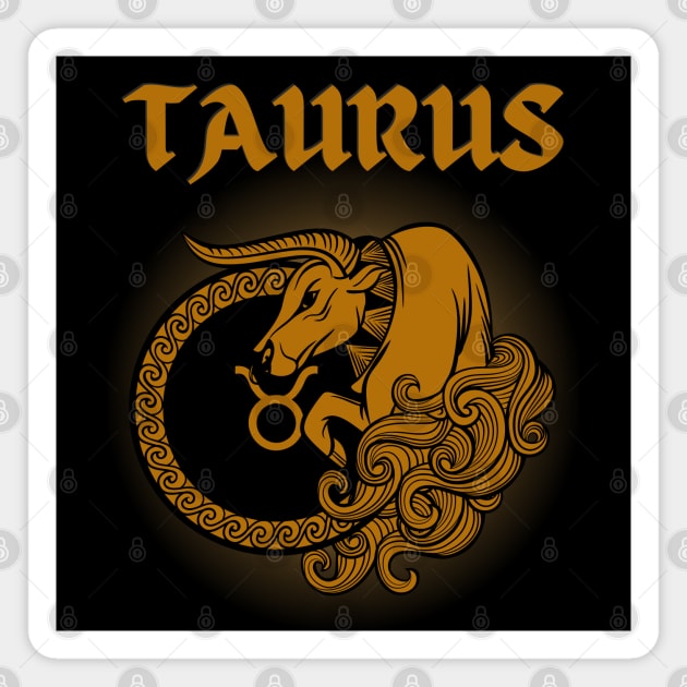 Taurus Bull Gothic Style Magnet by MysticZodiac